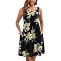 Heymoments Women Sleeveless Summer Beach Dresses with Pockets