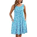 Heymoments Women Sleeveless Summer Beach Dresses with Pockets
