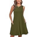 Heymoments Women Sleeveless Summer Beach Dresses with Pockets