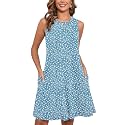 Heymoments Women Sleeveless Summer Beach Dresses with Pockets