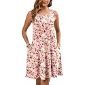 Heymoments Women Sleeveless Summer Beach Dresses with Pockets