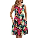Heymoments Women Sleeveless Summer Beach Dresses with Pockets