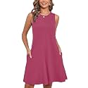 Heymoments Women Sleeveless Summer Beach Dresses with Pockets