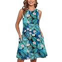 Heymoments Women Sleeveless Summer Beach Dresses with Pockets