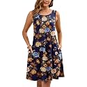 Heymoments Women Sleeveless Summer Beach Dresses with Pockets
