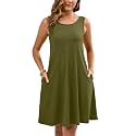 Heymoments Women Sleeveless Summer Beach Dresses with Pockets
