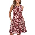 Heymoments Women Sleeveless Summer Beach Dresses with Pockets
