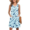 Heymoments Women Sleeveless Summer Beach Dresses with Pockets