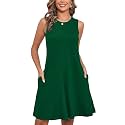 Heymoments Women Sleeveless Summer Beach Dresses with Pockets