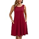 Heymoments Women Sleeveless Summer Beach Dresses with Pockets