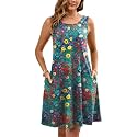 Heymoments Women Sleeveless Summer Beach Dresses with Pockets