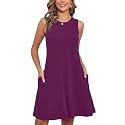 Heymoments Women Sleeveless Summer Beach Dresses with Pockets