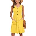 Heymoments Women Sleeveless Summer Beach Dresses with Pockets