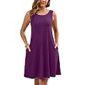 Heymoments Women Sleeveless Summer Beach Dresses with Pockets