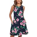 Heymoments Women Sleeveless Summer Beach Dresses with Pockets
