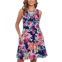 Heymoments Women Sleeveless Summer Beach Dresses with Pockets