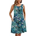 Heymoments Women Sleeveless Summer Beach Dresses with Pockets