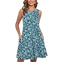 Heymoments Women Sleeveless Summer Beach Dresses with Pockets