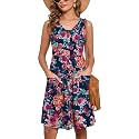 Heymoments Women Sleeveless Summer Beach Dresses with Pockets