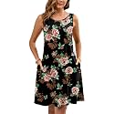 Heymoments Women Sleeveless Summer Beach Dresses with Pockets