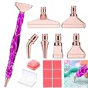 Heyseri 14PCS Diamond Painting Pen Accessories Tools Set Ergonomic Diamond Art Pen Exquisite Stainless Steel Metal Pen Tips and 6 Painting Glue Clay,Comfort Grip and Faster Drilling for DIY Craft