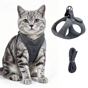 heywean cat harness and leash - ultra light escape proof kitten collar cat walking jacket with running cushioning soft and comfortable suitable for puppies rabbits