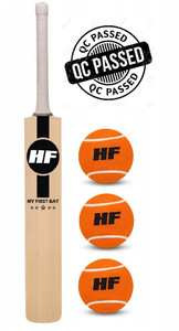 hf my first bat weapon junior cricket bat size 3 for age group 8 years with 1 piece tennis ball cricket kit