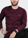 HHFs Printed Men Round Neck Maroon T-Shirt