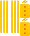 HHS SPORTS Full size Cricket Plastic Stump Set 30 Inch - 6 Stumps 2 Base & 4 Bails (Yellow)