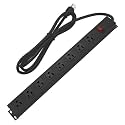 HHSOET Heavy Duty Long 8 Outlets, 14AWG Extension Cord, Black, 25FT, 1