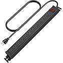 HHSOET Rotating 12 Outlet Surge Protector Power Strip, 1200J, 3FT, Black, 1