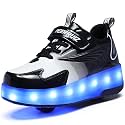 HHSTS Kids Shoes - New Upgraded with Wheels LED Light Color Shoes Shiny Roller Skates Skate Shoes Simple Kids Gifts Boys Girls The Best Gift for Party Birthday Christmas Day
