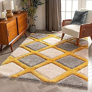 HI-Homes Modern Soft 3D Shaggy Fur Rectangular