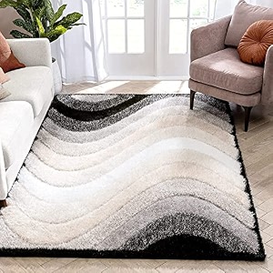 Modern Soft 3D Shaggy Fur Rectangular Carpets