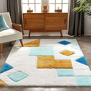 Modern Soft 3D Shaggy Fur Rectangular Carpets