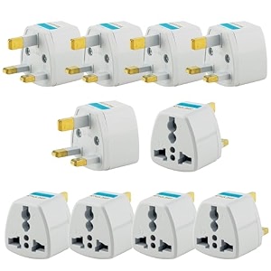 hi-plasst 10pcs uklondong-type power converter universal travel adapter type-g plug adapter for indian pins for england dubai hong kong ireland wales scotland perfect for laptop camera