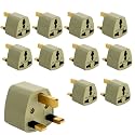 UK Plug Adapter Type-G Converter (10pcs) for Indian Pins to use in UK London Hong Kong UAE Singapore England Dubai Iraq Ireland Kenya Macau Universal Travel Adapter-Packof 10