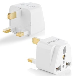 hi-plasst pack of 2 type g uk plug adapter  india to uk dubai singapore hong kong converter  universal travel adapter flat pin for iphone laptop camera