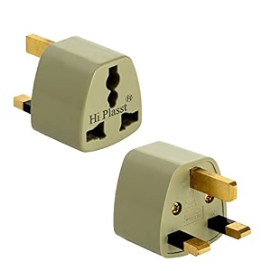 hi-plasst pack of 2 india to uk plug adapter type-g converter - universal travel adapter for uk uae singapore hong kong ireland kenya dubai