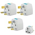 Hi-PLASST (3pcs) UK/London(G-Type) Power Converter Universal Travel Adapter, Type-G Plug Adapter for Indian Pins for England, Dubai, Hong Kong, Ireland, Wales, Scotland, Perfect for Laptop, Camera