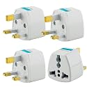Hi-PLASST (4pcs) UK/London(G-Type) Power Converter Universal Travel Adapter, Type-G Plug Adapter for Indian Pins for England, Dubai, Hong Kong, Ireland, Wales, Scotland, Perfect for Laptop, Camera
