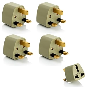 hi-plasst pack of 4 india to uk plug adapter type-g converter - universal travel adapter for uk uae singapore hong kong ireland kenya dubai