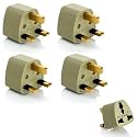 Hi-Plasst (Pack of 4) India to UK Plug Adapter Type-G Converter - Universal Travel Adapter for UK, UAE, Singapore, Hong Kong, Ireland, Kenya, Dubai