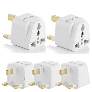 hi-plasst 5pcs type-g uk plug adaptor for indian pins flat pin wall plug charger for mobile laptop camera for uk uae singaporeetc uk plug-premium 5pcs pack