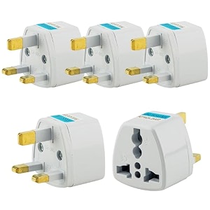 type-g plug adapter uk converter - 5pcs india to uk plug adaptor for hong kong uae dubai singapore england universal travel adapter power plug pack of 5