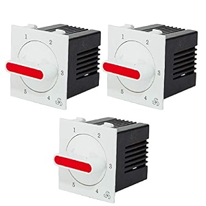 hi-plasst pins n plugs socket redox step type 2 way fan regulator 2 module - white l x b  5cm x 5cm 3