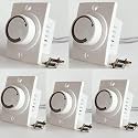 HI PLASST PINS N PLUGS (Pack of 5) Non-Modular Socket Dimmer 2M Socket Type Electronic Fan Regulator // Old Dimmer Type Ceiling Regulators for Fan for Home &amp; Offices (L*B = 5 * 4.7cm) TRIAC, White