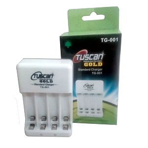 tuscan tg001 plug-in battery charger for aaaaa ni-mh amp ni-cd rechargeable batteries white  fast charging  4 batteries simultaneously  safe for toys mics cameras  direct wall plug design