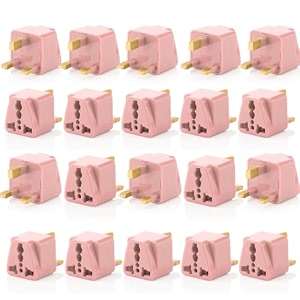hi-plasst 20pcs pack india to uk plug adapter  type-g plug adapter - uk converter for indian plug for dubai singapore hong kong malaysia - compact uk travel adapter