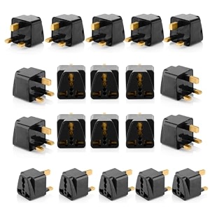 hi-plasst black uk adapter pack of 20 type-g plug travel converter for dubai singapore hong kong malaysia compact amp durable india to uk plug